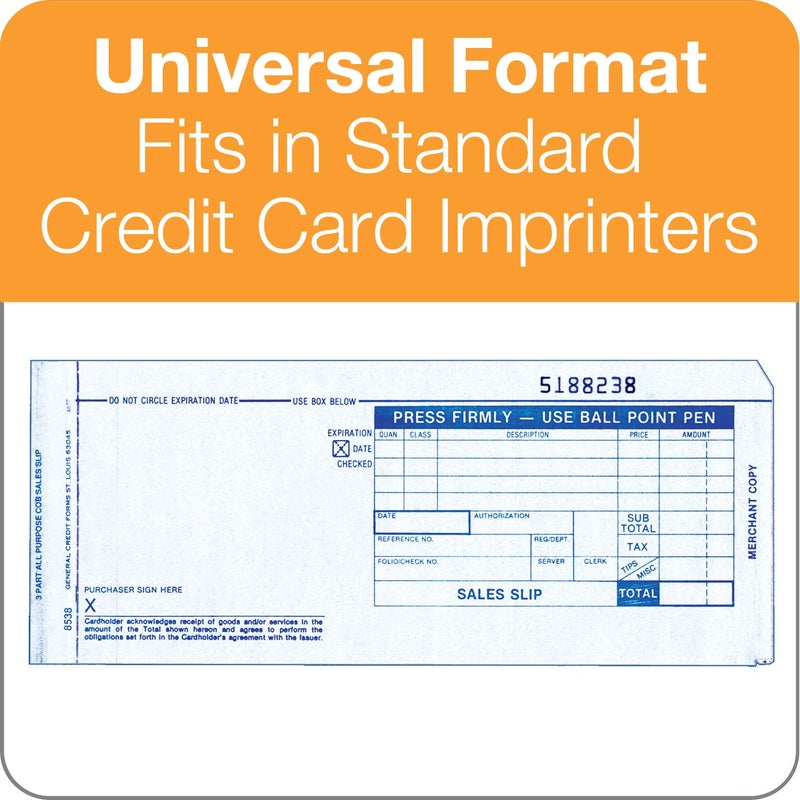 TOPS Adams Credit Card Sales Slip, 3-Part, 100 Sets per Pack (38538) - Image 3